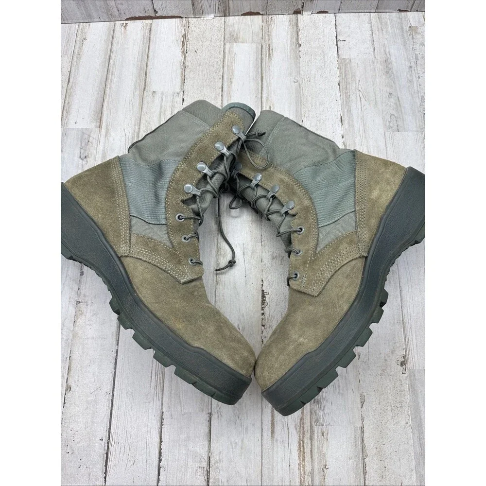 Men's 10 W UFCW Sage Green Suede Leather Flight Military Boots Combat USA Made
